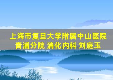 上海市复旦大学附属中山医院青浦分院 消化内科 刘庭玉